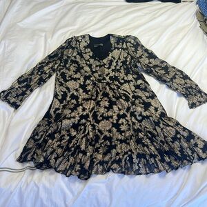 Anthropologie Womens Dress, Black and Gold, Size Medium